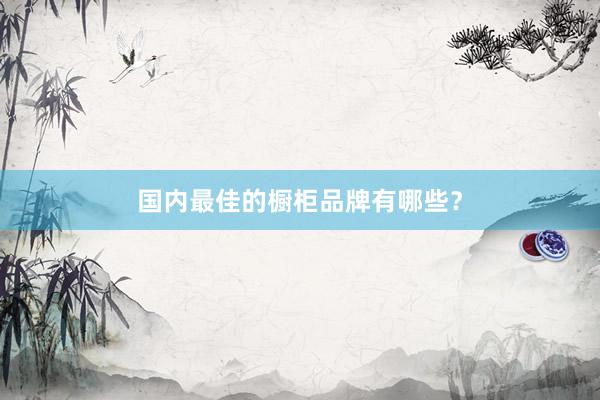 国内最佳的橱柜品牌有哪些？